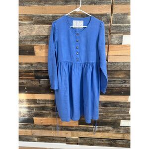 NotPerfectLinen lagenlook dress cornflower size S/M